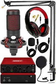 Resim Midex Superior Pack-2 Stüdyo Kayıt Ekipmanları GLX-800 Ses Kartı CXN-30 Stüdyo Mikrofon 