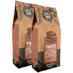 Resim Oze Çikolata Aromalı Filtre Kahve 2'li 250G French Press 