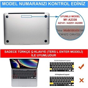 Resim MacBook Uyumlu Pro 13 Inc 2020 M1 A2338 Türkçe Klavye Koruyucu Kılıf 