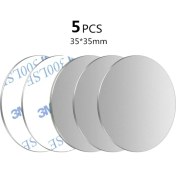Resim GongtuShop 5 Adet Gümüş 35X35 Stili Pcs Manyetik Metal Plaka Araç Telefonu Tutacağı Evrensel Demir Levha Disk Etiket Montajı Cep Telefonu Mıknatıs Standı IPhone Için (Yurt Dışından) 