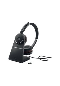 Resim Jabra Evolve 75 Duo Şarj Üniteli USB NC Kablosuz Kulak Üstü Kulaklık 