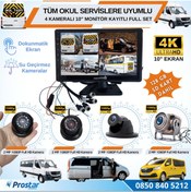 Resim Navistar Kayıtlı 4 Kameralı 10 Inç Dokunmatik Ekranlı 128 gb Sd Dahil Servis Okul Kamera Seti 