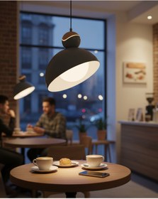 Resim Özcan Aydınlatma 2828-1A-19 Pastel Tekli Sarkıt Siyah Lamba Yemek Masası Oturma Odası Mutfak 