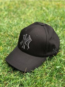 Resim Ny Yankees Trucker Siyah Renk Pamuklu Kanvas Kumaş Cap Şapka Siyah 
