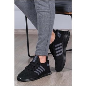 Resim Çiğdem Kundura Çiğdem Çok Rahat Süs Bağlı Fileli Sneaker Ayakkabı(Axs) - Siyah-Gri 