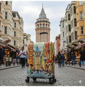 Resim My Saraciye My 17 Galata Valizler İçin Kılıf Seti Kabin Orta Ve Büyük Turuncu 