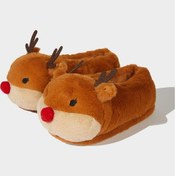 Resim Defacto Kadın Yılbaşı Temalı Düz Taban Panduf A8388ax25wnbn85 Kahve-bn85 