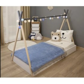 Resim Decolove Kids Ahşap Montessori Yatak 
