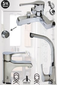 Resim tesitay Banyo Bataryası Mutfak Bataryası Lavabo Bataryası Ağır Tip Musluk Eviye Duş Musluğu Banyo Armatür 