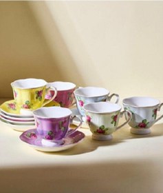 Resim Perotti Kahve Fincan Takımı 12 Parça Renkli Gülhane 17947 3886 Bej 