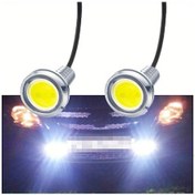 Resim Tongdashop 2 Adet 18mm Gümüş Kartal Gözü Led Drl Beyaz Sarı Kırmızı 3 Renk Kolay Montaj 