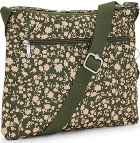 Resim Kıplıng Alvar Omuz Çantası Çapraz Askılı Yeşil Fresh Floral 
