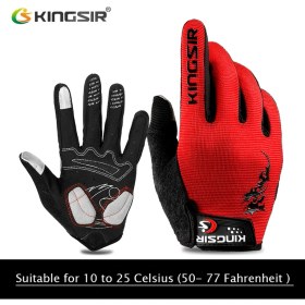 Resim Liangduo Shop KHRED10 Tarzı Xl Boyutu Kıngsır Bahar Sonbahar Dokunmatik Ekran Bisiklet Eldiveni Tam Parmak Erkek Kadın Kaymaz Spor Bisiklet Eldiveni Darbeye Dayanıklı Bisiklet Eldiveni (Yurt Dışından) 