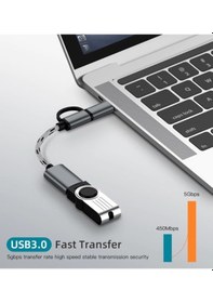 Resim 2 In 1 Usb 3.0 Otg Kablo Tipi C Mikro Usb Usb3.0 Adaptörü Usb-C V 