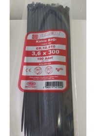 Resim Pemsan 3.6X300 Plastik Cırt Kelepçe Kablo Bağı Siyah 100'Lu Paket 