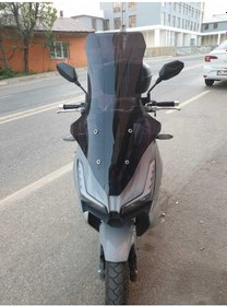 Resim Motocam Motolüx Wow Siperlik Ön Cam 2023 2024 Model 78cm Siyah Renkli 4mm Uzun Cam 