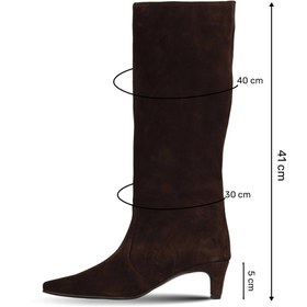 Resim Bueno Shoes Kahverengi Süet Kadın Topuklu Çizme 39wc2959 