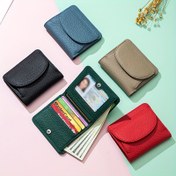 Resim Şık Kadın Mini Gerçek Deri Bifold Cüzdan, Kart Tutucu & Bozuk Para Cüzdanı - Çıtçıt Kapatma, Dokulu İnek Derisi Tasarım - Pembe/Kırmızı/Siyah - Ona Mükemmel Hediye, Kadın Cüzdanı | Şık Cüzdan | Dokulu Gerçek Deri, Küçük Cüzdan 