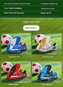 Resim İlkokul Öğrencilerinin Uzun Çivili Velcro Futbol Ayakkabısı Yarışması Siyah-mavi 