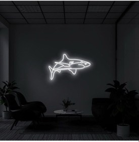 Resim Twins Led Köpek Balığı Figürlü Dekoratif Neon Tabela Beyaz Model:model:25623366 