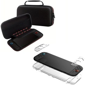 Resim Teknoroket Nintendo Switch 2 Koruyucu Taşıma Çantası ve Şok Emici Şeffaf Komple Kılıf Seti 