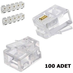 Resim RJ11 Konnektör Jack 100 Adet 