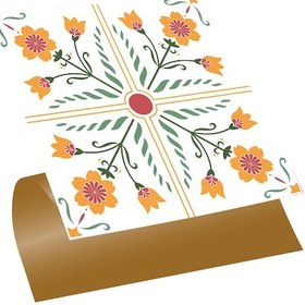 Resim Tink Kendinden Yapışkanlı Portakal Çiçeği Desenli Pvc Karo 30x30 Cm 