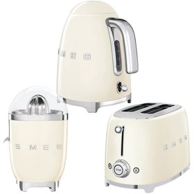 Resim Smeg Krem Kettle-1x2 Ekmek Kızartma Makinesi ve Narenciye Sıkacağı Seti smeg