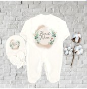 Resim Minito Baby Kız Bebek İsme Özel Pamuklu 3 Parçadan Oluşan Hastane Çıkışı Çok Renkli 