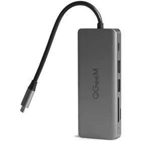 Resim Qgeem QG-UH09 USB Type C to 2xHDMI VGA TF SD USB 3.0 Usb 2.0 Kulu 