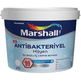 Resim Marshall Antibakteriyel Hijyen İpek Mat Boyası 2.5 L 