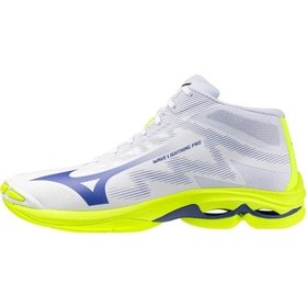 Resim Mizuno Wave Lightning Pro Mıd Unisex Voleybol Ayakkabısı Beyaz / Sarı Çok Renkli 