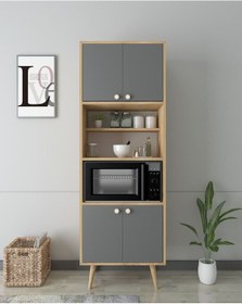 Resim Floradesign Lavin180 Çok Amaçlı Dolap /fırın Dolabı /mutfak Organizeri Meşe+antrasit 