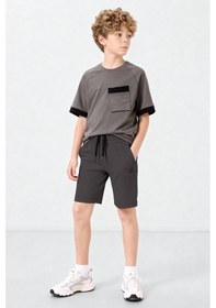 Resim Tommylife Antrasit Standart Fit Basic Performans Erkek Çocuk Şort - 11303 Antrasit 