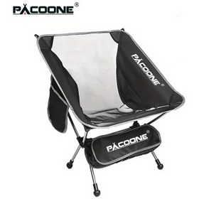 Resim PACOONE Ultrahafif Alüminyum Katlanır Ay Sandalyesi - Başlık & Kolçaklar ile Ergonomik Taşınabilir Kamp Sandalyesi, Siyah & Beyaz Tasarım, Dayanıklı Dış Mekan Plaj, Balıkçılık ve Piknik Koltuğu, Yetişkinler için Kamp Sandalyeleri 
