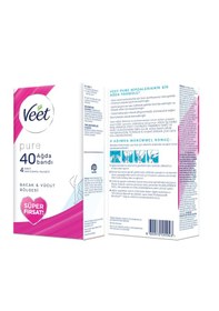 Resim Veet Pure Hassas Ciltler İçin Bacak & Vücut Bölgesi Ağda Bandı 40'lı 