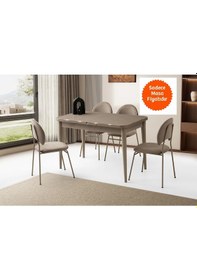 Resim Kelebek Ortadan Açılır Büyüyen Yemek Masası Cappicino 80x130cm Cappicino 