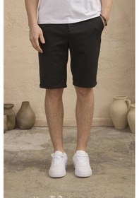 Resim Erkek Beli Lastikli Rahat Kesim Siyah Şort Siyah 