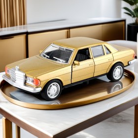 Resim 1:36 Ölçekli Alaşım Çift Kapılı Klasik Araba Modeli - Vintage Altın Metalik Kaplama, Krom Detaylar ve Siyah Tekerlekler - Oturma Odası veya Ofis için Elektrikli Ev Dekorasyonu Gösterimi, Araba Dekoru, Ofis Dekorasyonu, Şık Tasarım, Detaylı El Sanatçılığı 