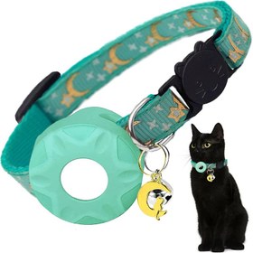 Resim Kedi Tasması Airtag Kılıf 26334 - Yeşil / 20 - 30cm 