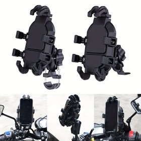 Resim Gidon veya dikiz aynası tabanlarına takılabilen, sarsıntı ve darbe emilimi için ahtapot tasarımına sahip, 360 derece ayarlanabilir dönüş özelliğiyle motosiklet, bisiklet ve elektrikli scooter'lar için uygun bir motosiklet telefon tutucusu. 