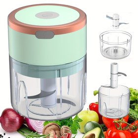 Resim Et Kıyma Makinesi, Sebze Doğrayıcı, Elektrikli Sarımsak Doğrayıcı, USB Şarj Edilebilir Mini Doğrayıcı, Güçlü Küçük Gıda İşleme Cihazı, Sebzeler için Blender, Zencefil, Acı Biber, Meyve, Et vb. için Kablosuz Gıda Doğrayıcı 250ml 