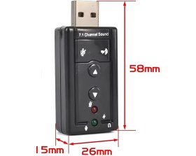 Resim Speeduf 7.1 USB Harici Ses Kartı – Sanal Surround, Mikrofon & Kulaklık Girişi, Tak-Çalıştır, Pc & Laptop Uyumlu 