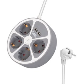Resim nelerbulurum YÜKSEK KALİTELİ 4'LÜ 2 USBLİ AÇMA KAPAMA TUŞLU AKIM KORUMALI 1.5METRE GRUP PRİZ 3680 Watt 16 AMPER 