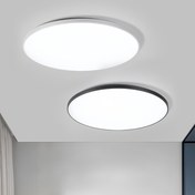 Resim Modern Ultra-İnce Yuvarlak LED Tavan Lambası - Ev Dekoru için Çok Yönlü Asma Işık, Mutfak, Banyo, Balkon ve Koridor için Mükemmel 