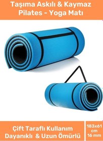 Resim Enenstyle Taşıma Askılı Konfor Modeli Çift Taraflı Kaymaz Yoga Meditasyon Minderi 16mm Mavi Siyah Mat Çok Renkli Çok Renkli 