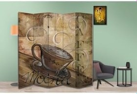 Resim Kafe Temalı Özel Tasarım Paravan Room Divider PRV1262, 180 x 180 