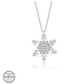 Resim Swarovski Taşlı Gümüş Kartanesi Kolye 