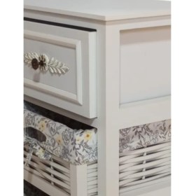 Resim Özkar 4 Çekmeceli Ahşap Beyaz Sebzelik 