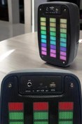 Resim Techno Stock Bluetooth Hoparlör RGB Işıklı USB SD Kart Girişli Taşınabilir 